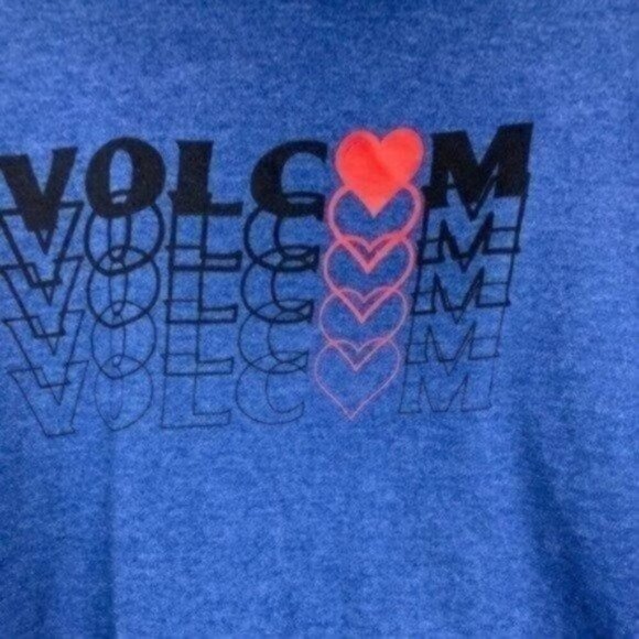 New! Volcom Blue Heart Wave Hoodie - Picture 6 of 6